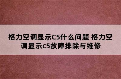 格力空调显示C5什么问题 格力空调显示c5故障排除与维修